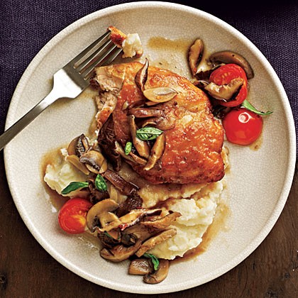 Chicken and mushrooms in Marsala wine sauce