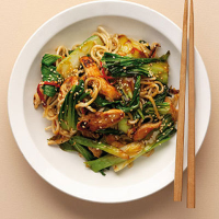 Chicken and pak choi noodles