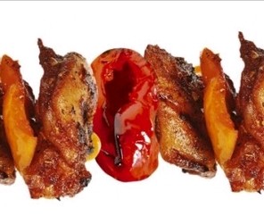 Chicken and peppadew thigh kebabs with spice rub