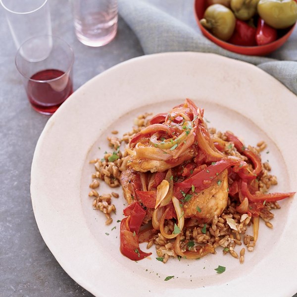 Chicken and pepper cacciatore [Barbara Lynch]