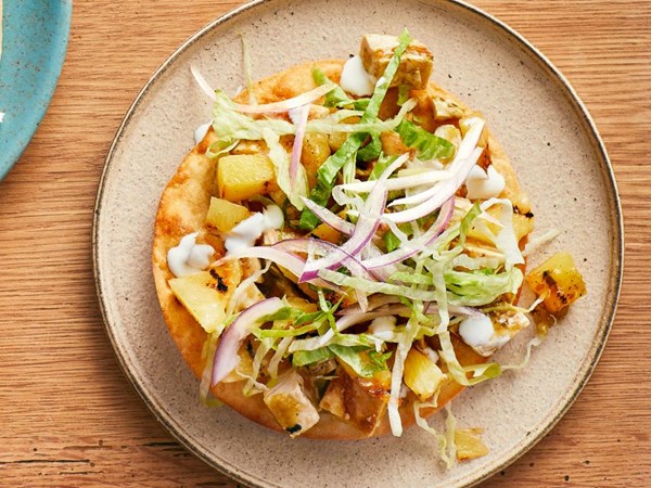 Chicken and pineapple tostadas
