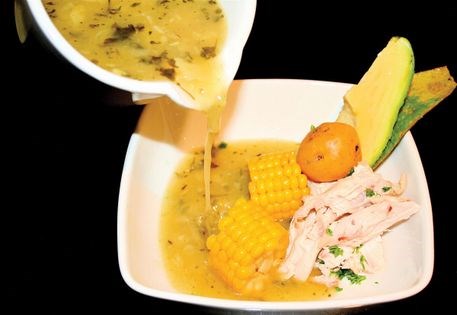 Chicken and potato soup (Ajiaco Bogotano)