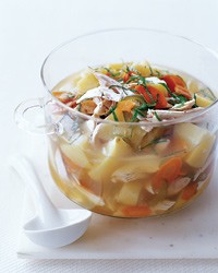 Chicken and potato soup with lemongrass