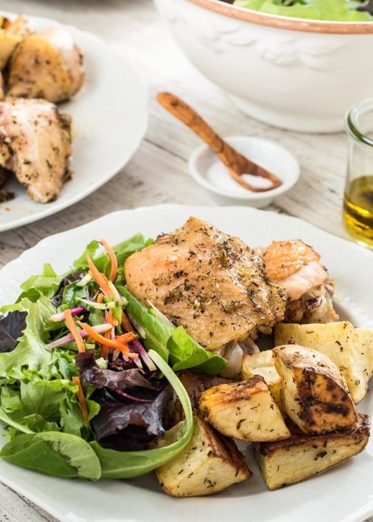 Chicken and potatoes sheet-pan supper