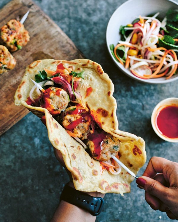 Chicken and prawn koftas 