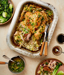 Chicken and rice with spring onion oil
