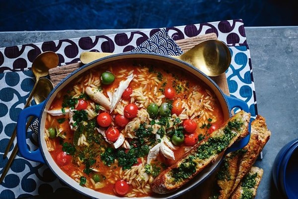 Chicken and risoni soup