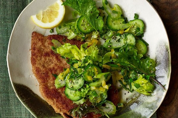Chicken and salad Milanese style