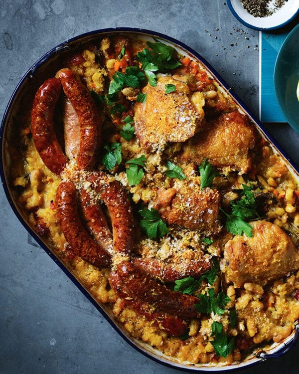 Chicken and sausage cassoulet