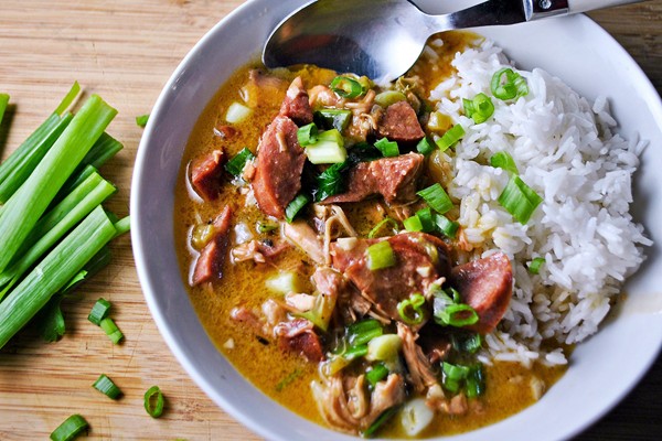 Chicken and sausage gumbo, Cajun-style