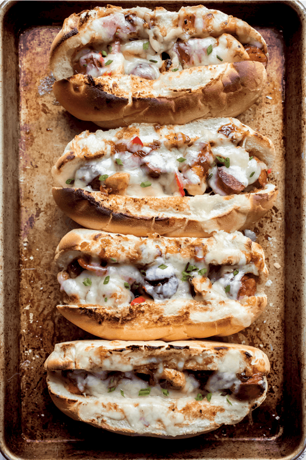 Chicken and sausage hoagies