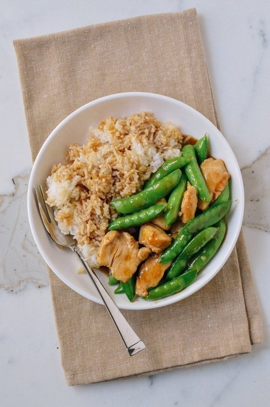 Chicken and snap pea stir-fry