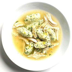 Chicken and spinach dumplings 
