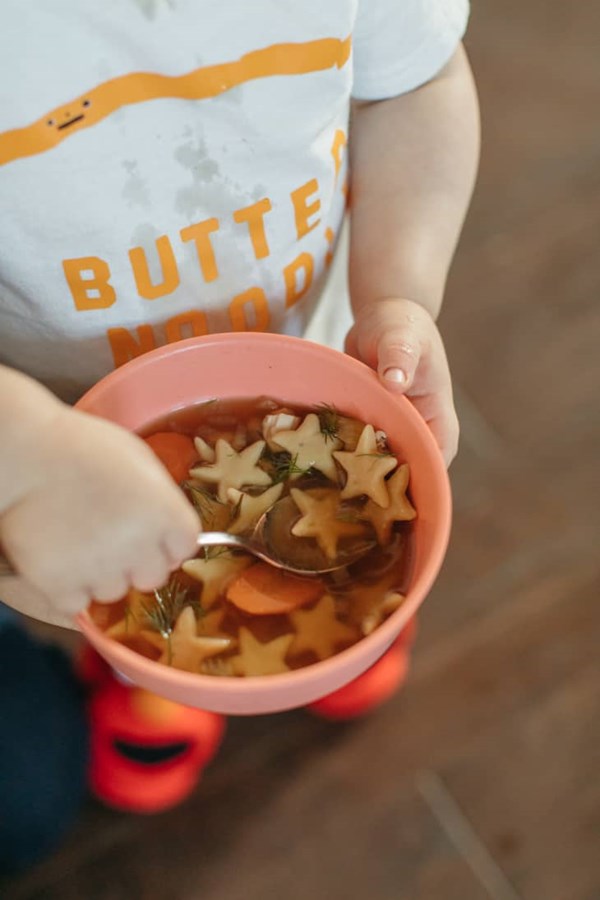 Chicken and stars noodle soup