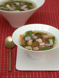 Chicken and vegetable clear soup