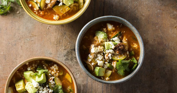 Chicken and vegetable soup with chipotle chiles (Caldo tlalpeño)