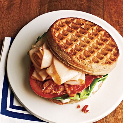 Chicken and waffle sandwiches