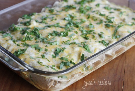 Chicken and white bean enchiladas with creamy salsa verde