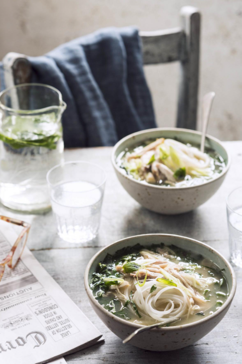 Chicken and wild garlic soup