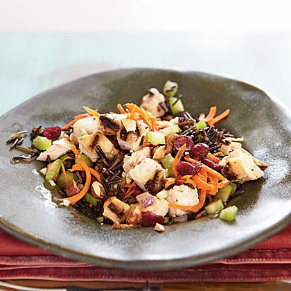 Chicken and wild rice salad with almonds