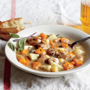 Chicken, apple, and butternut stew