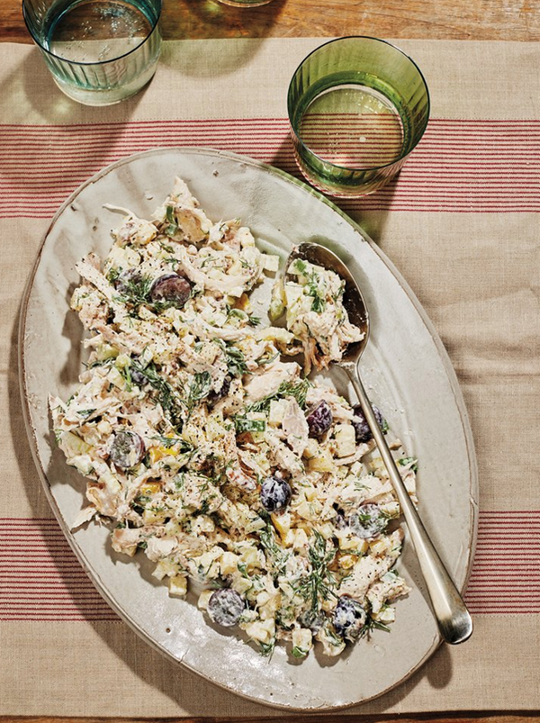Chicken, apple, fennel & grape salad
