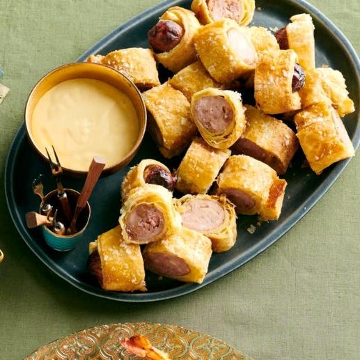 Chicken-apple sausage in a blanket