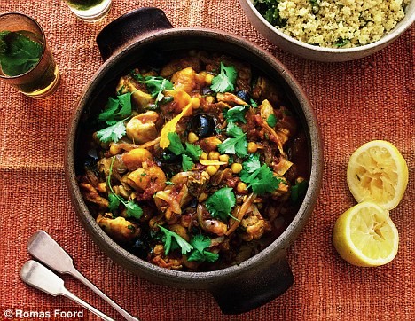 Chicken, apricot and chickpea tagine