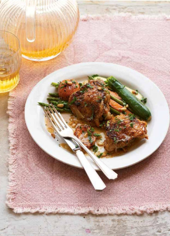 Chicken, apricot and cider with miso
