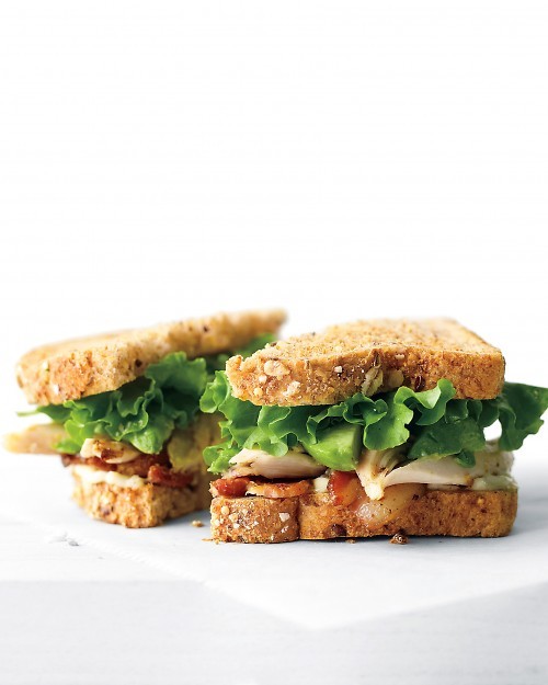 Chicken, avocado, and bacon sandwich