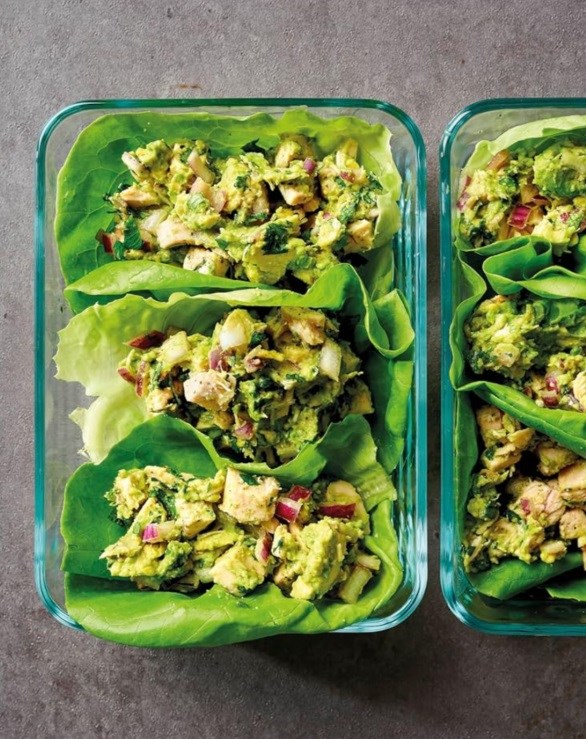 Chicken-avocado lettuce cups