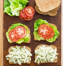 Chicken-avocado salad sandwiches
