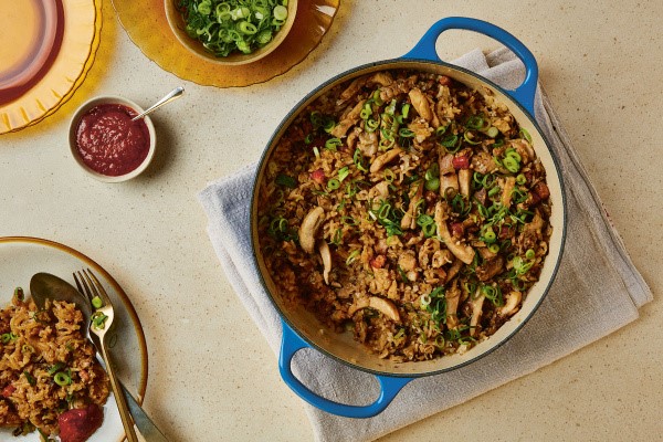 Chicken, bacon and mushroom rice [Mandy Yin]