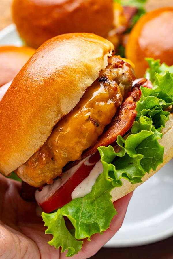 Chicken bacon ranch burgers