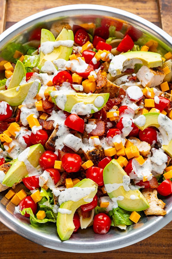 Chicken bacon ranch pasta salad