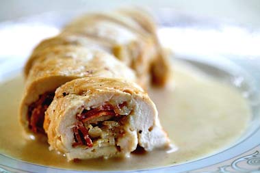Chicken bacon roulades