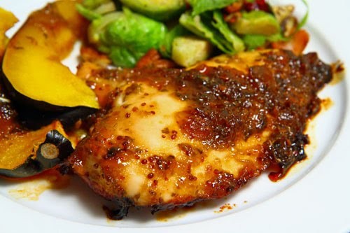 Chicken baked in green tomato and jalapeno jam
