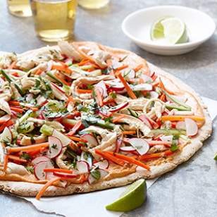Chicken banh mi pizza