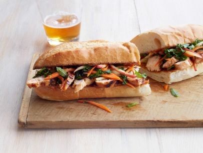 Chicken banh mi with apple-kale slaw