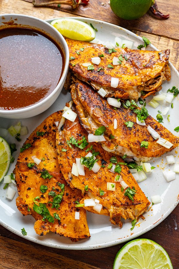 Chicken birria tacos