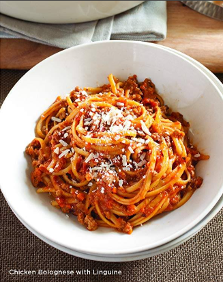 Chicken Bolognese with linguine