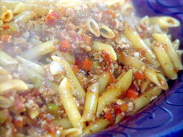 Chicken bolognese with penne