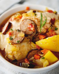 Chicken bouillabaisse with rouille