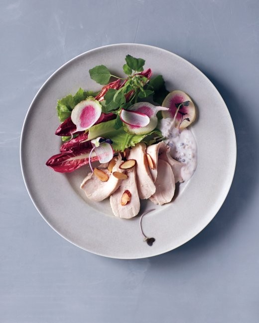 Chicken breast poached in buttermilk