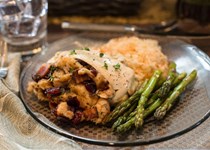 Chicken breast with bacon-cranberry stuffing