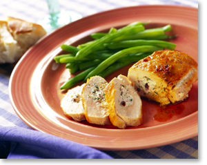 Chicken breasts stuffed with olives & goat cheese