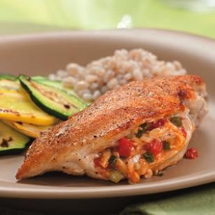 Chicken breasts stuffed with pimiento cheese