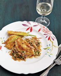 Chicken breasts with anchovy-basil pan sauce