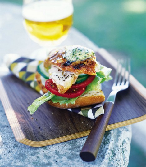 Chicken bruschetta with chilli, coriander and lemon butter