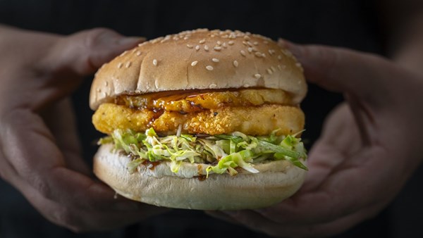 Chicken burger with a twist 